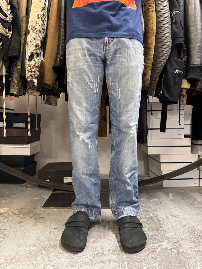 2000s Dolce & Gabbana Blue Distressed Denim Jeans LQmJwQl 1
