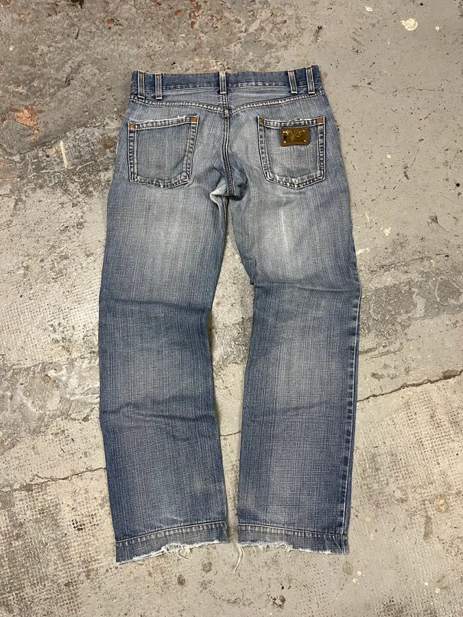 2000s Dolce & Gabbana Blue Distressed Denim Jeans LQmJwQl 5