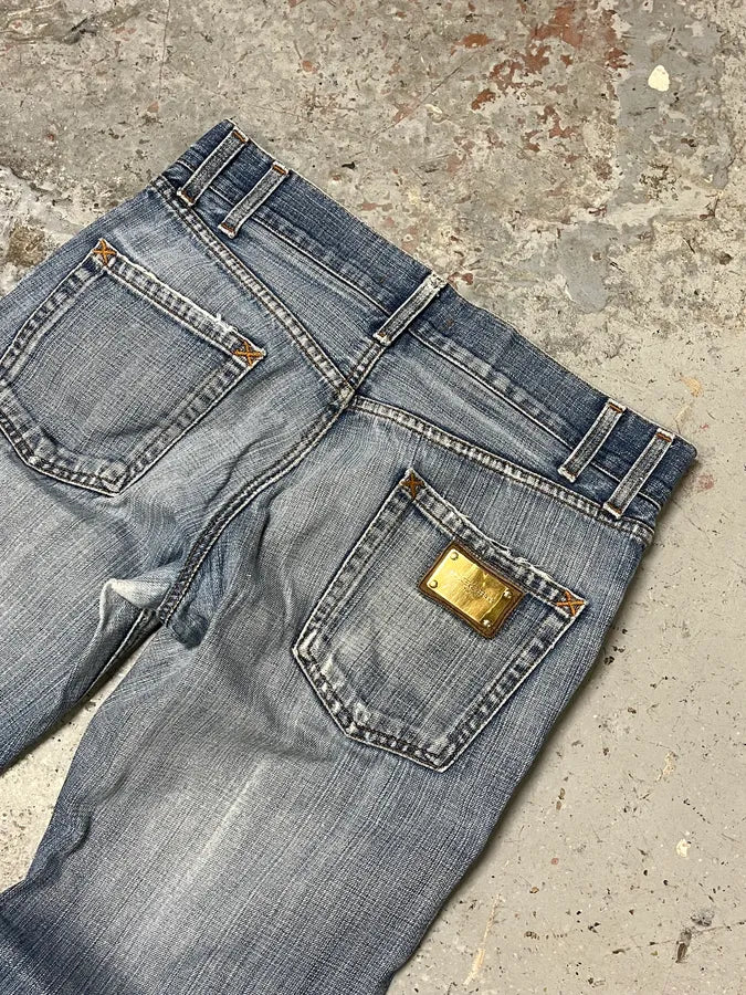 2000s Dolce & Gabbana Blue Distressed Denim Jeans LQmJwQl 6