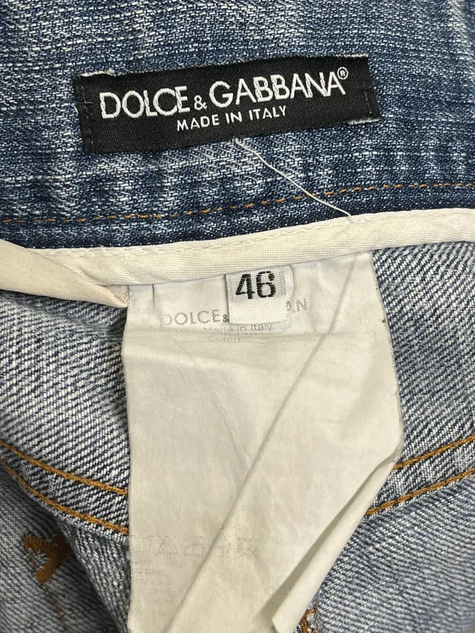 2000s Dolce & Gabbana Blue Distressed Denim Jeans LQmJwQl 8