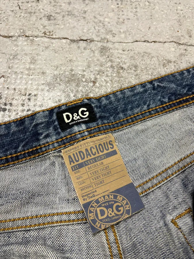 2000s Dolce & Gabbana Blue Distressed Denim Jeans oLqyCRD 8