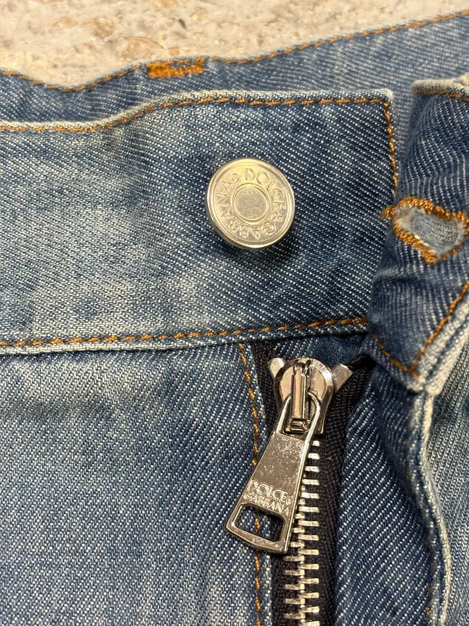 2000s Dolce & Gabbana Blue Distressed Denim Jeans JaIAZkp 4