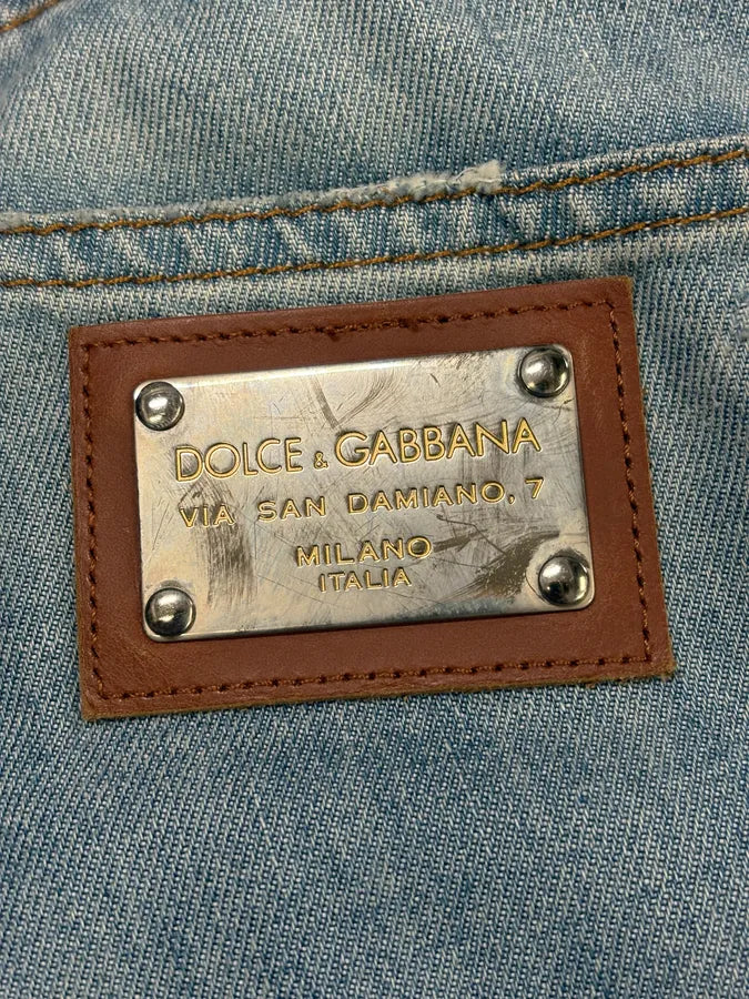 2000s Dolce & Gabbana Blue Distressed Denim Jeans JaIAZkp 5