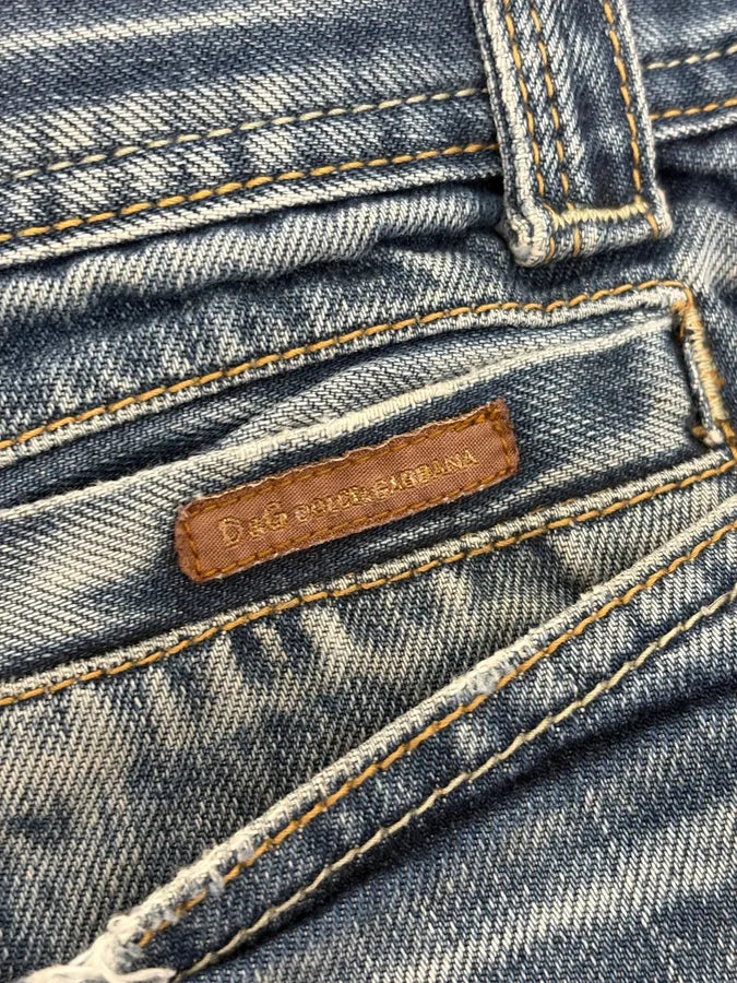 AW2006 Dolce & Gabbana Faded Blue Regular Denim Jeans QOcslRE 13
