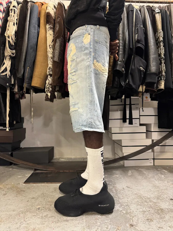 2000s Dolce & Gabbana Blue Distressed Denim Shorts jPwafVe 3