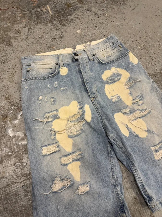 2000s Dolce & Gabbana Blue Distressed Denim Shorts jPwafVe 4