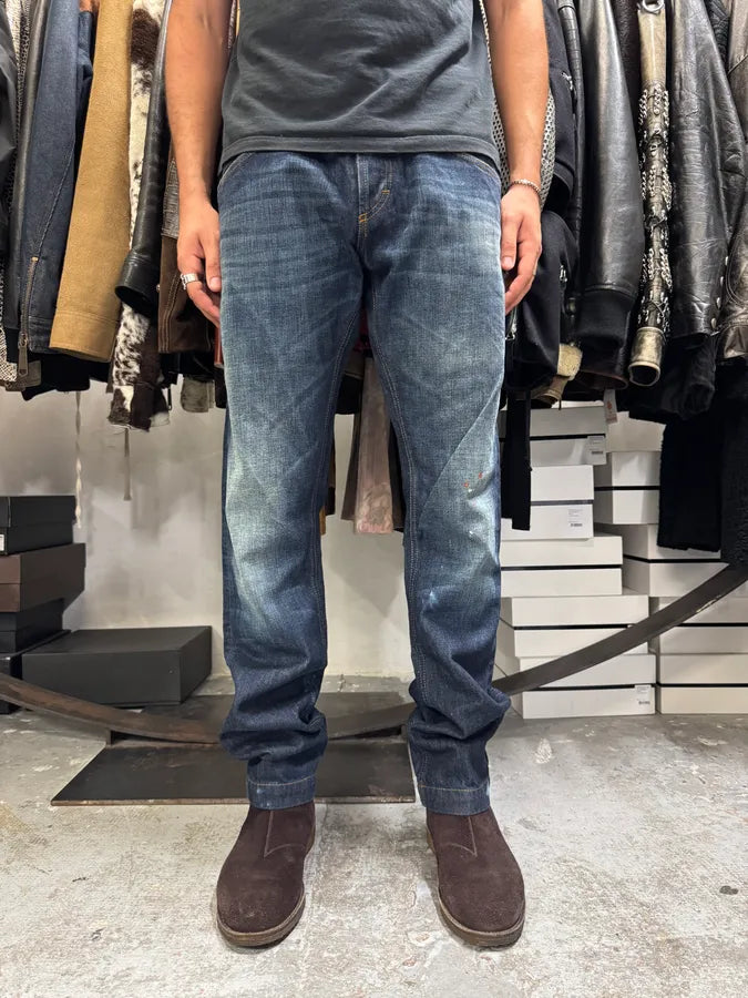 2000s Dolce & Gabbana Blue Eroded Brut Denim Jeans hCCmCCx 1