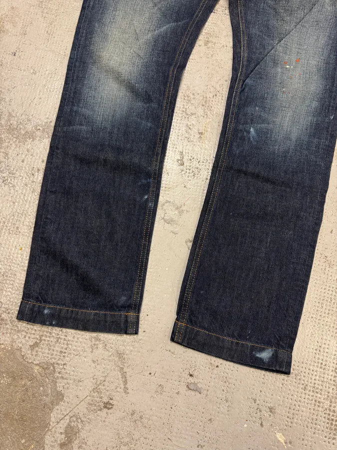 2000s Dolce & Gabbana Blue Eroded Brut Denim Jeans hCCmCCx 10