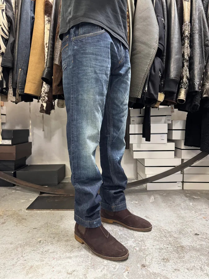 2000s Dolce & Gabbana Blue Eroded Brut Denim Jeans hCCmCCx 2