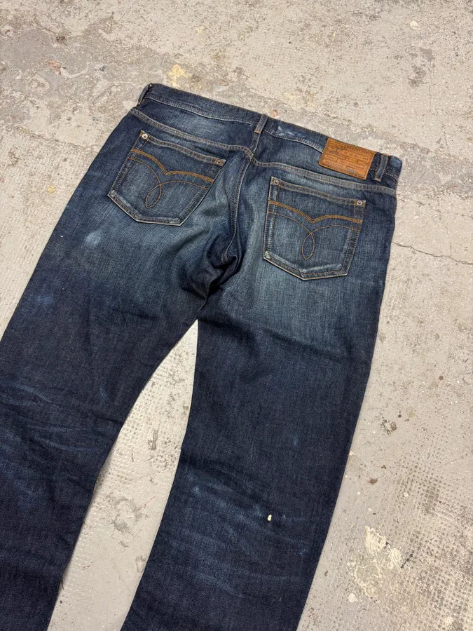 2000s Dolce & Gabbana Blue Eroded Brut Denim Jeans hCCmCCx 6