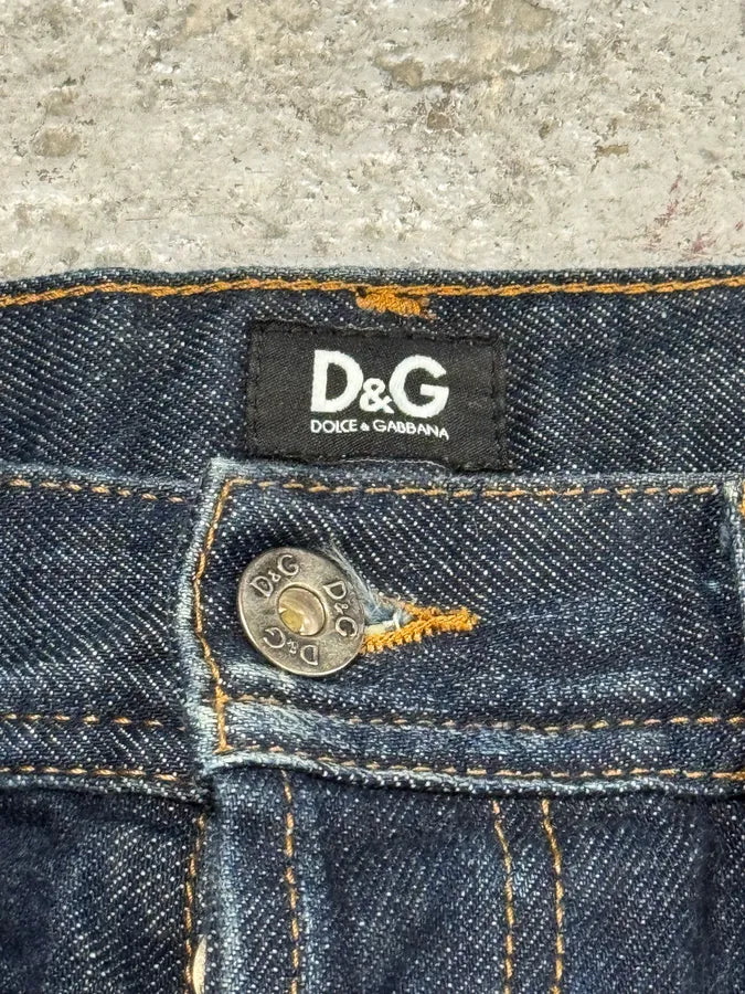 2000s Dolce & Gabbana Blue Eroded Brut Denim Jeans hCCmCCx 7