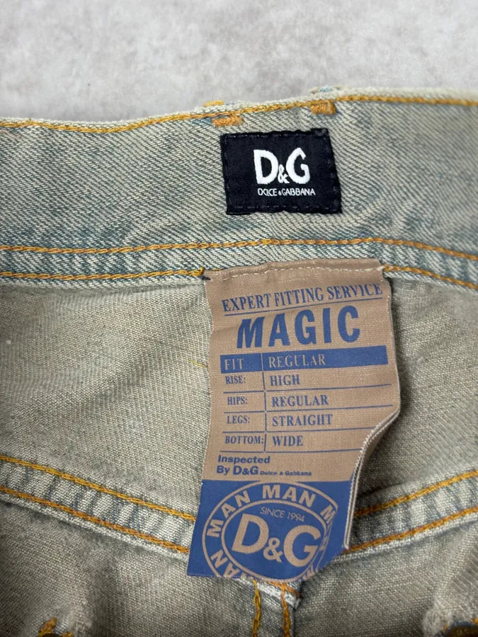 2000s Dolce & Gabbana Blue Faded Denim Jeans exfatCu 8