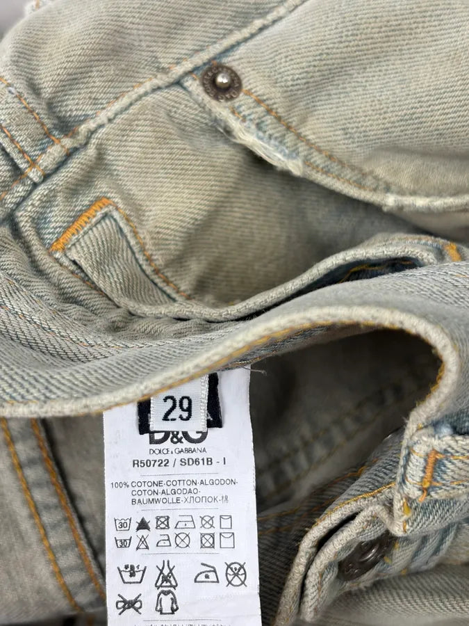 2000s Dolce & Gabbana Blue Faded Denim Jeans exfatCu 9