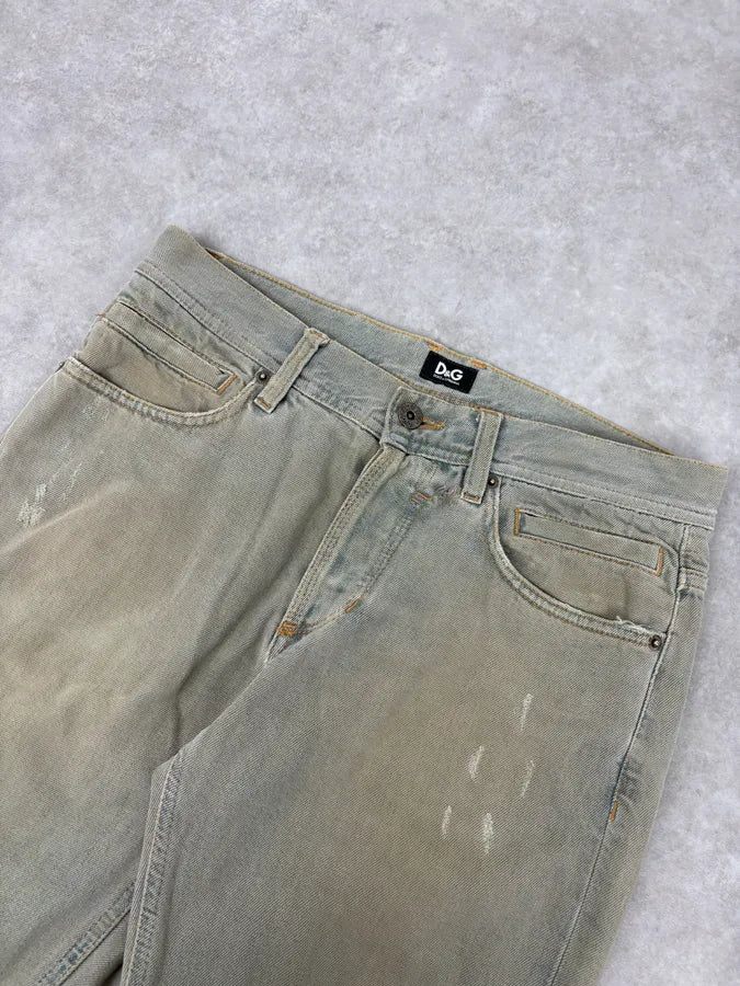 2000s Dolce & Gabbana Blue Faded Denim Jeans exfatCu 4