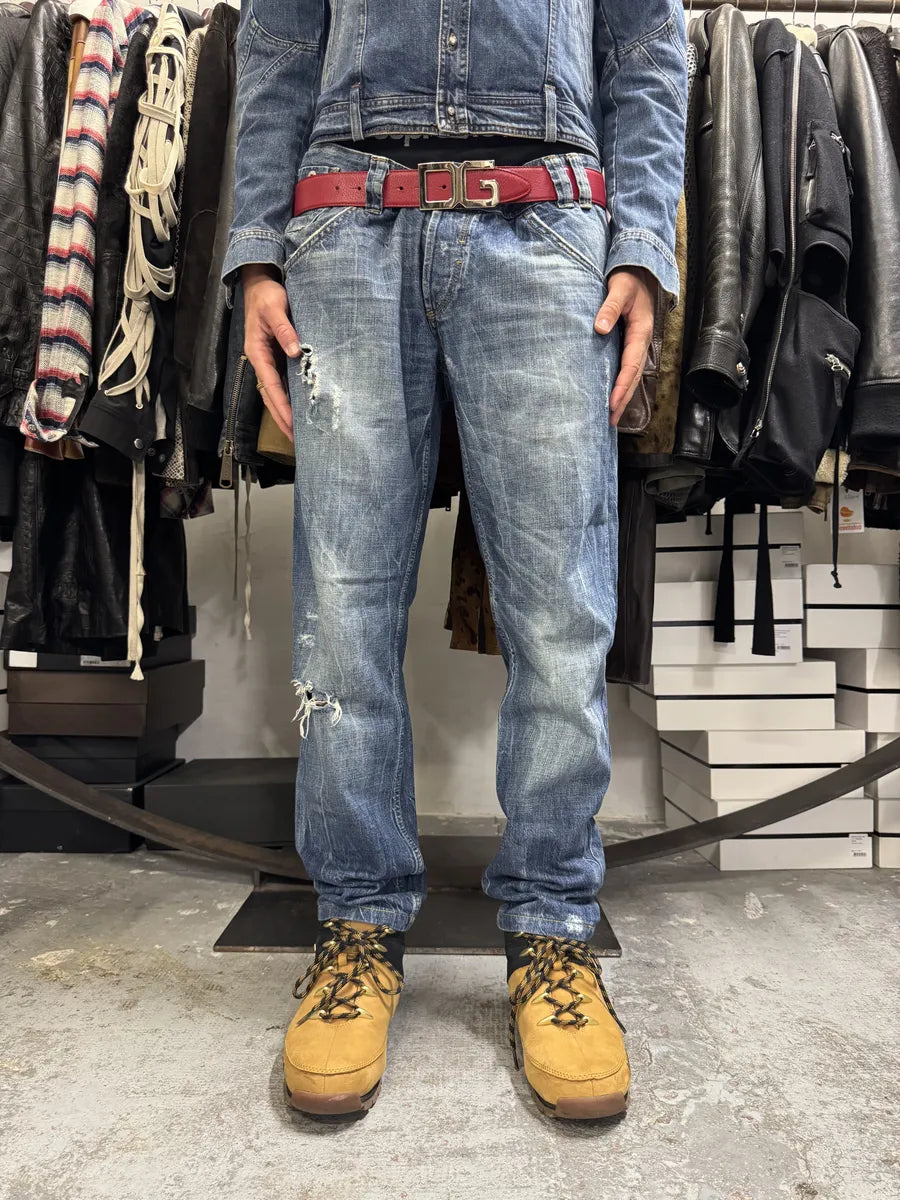 2000s Dolce & Gabbana Blue Faded Denim Jeans Oihknmr 2
