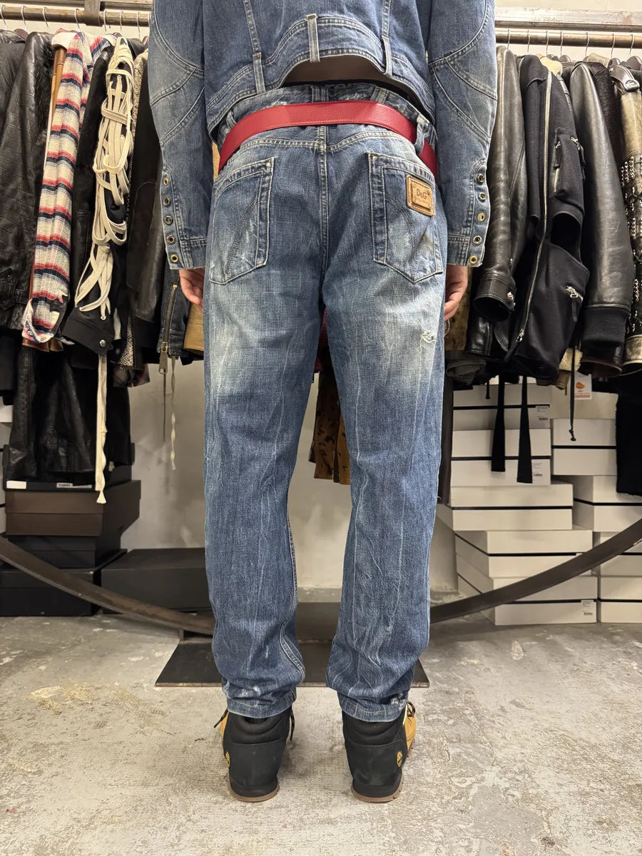 2000s Dolce & Gabbana Blue Faded Denim Jeans Oihknmr 3