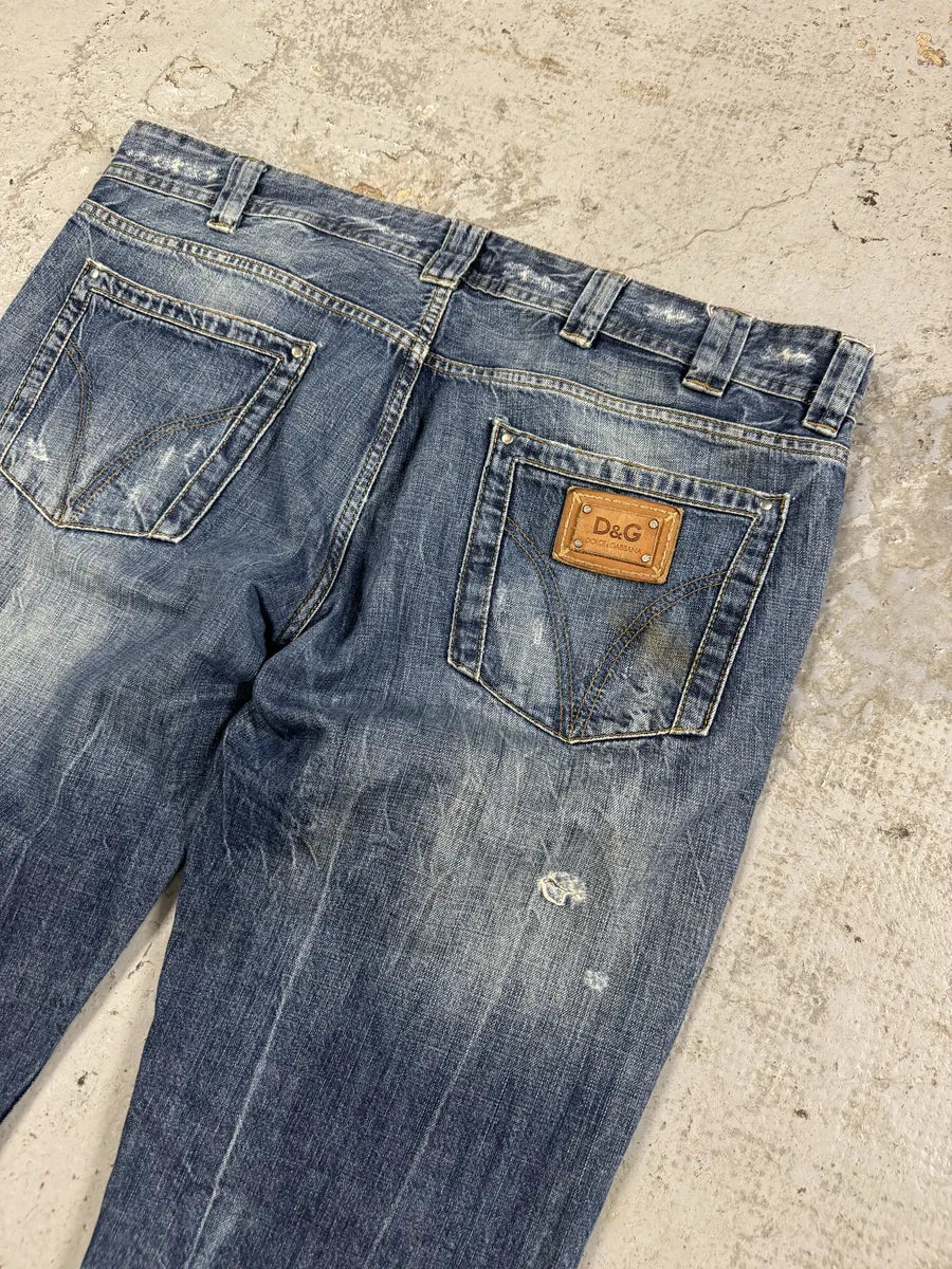 2000s Dolce & Gabbana Blue Faded Denim Jeans Oihknmr 4