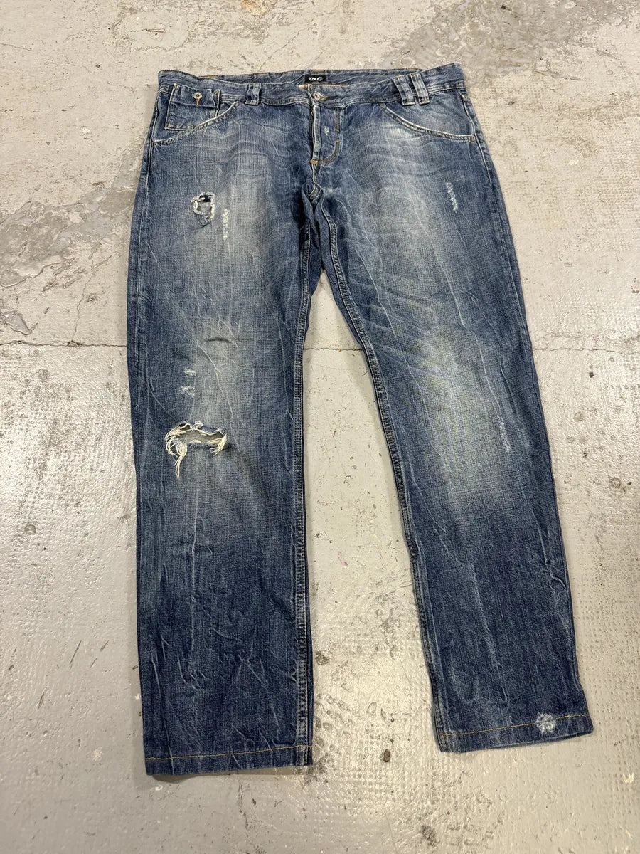 2000s Dolce & Gabbana Blue Faded Denim Jeans Oihknmr 6