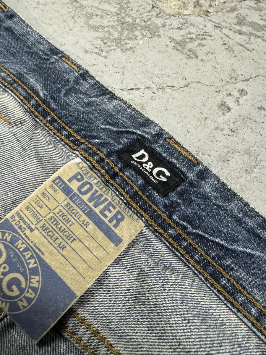 2000s Dolce & Gabbana Blue Faded Denim Jeans Oihknmr 7