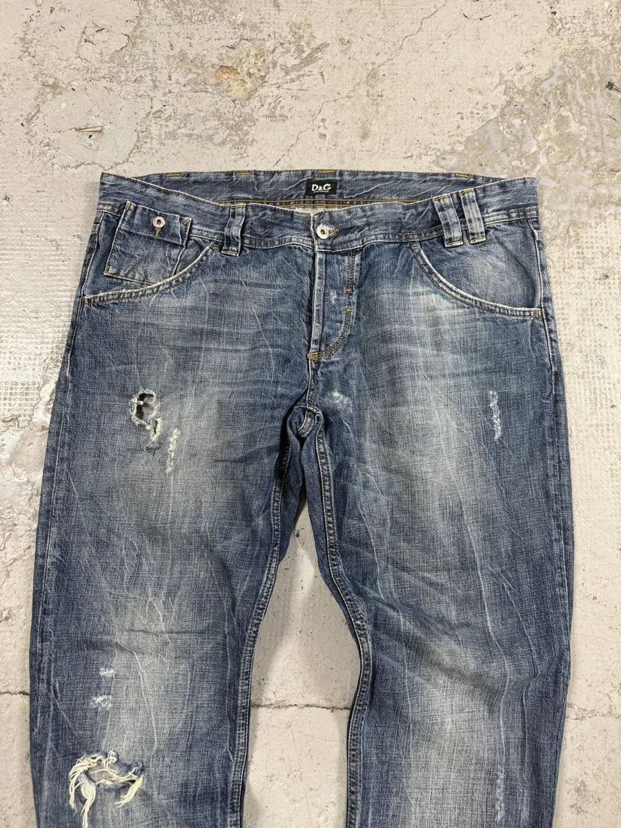 2000s Dolce & Gabbana Blue Faded Denim Jeans Oihknmr 8