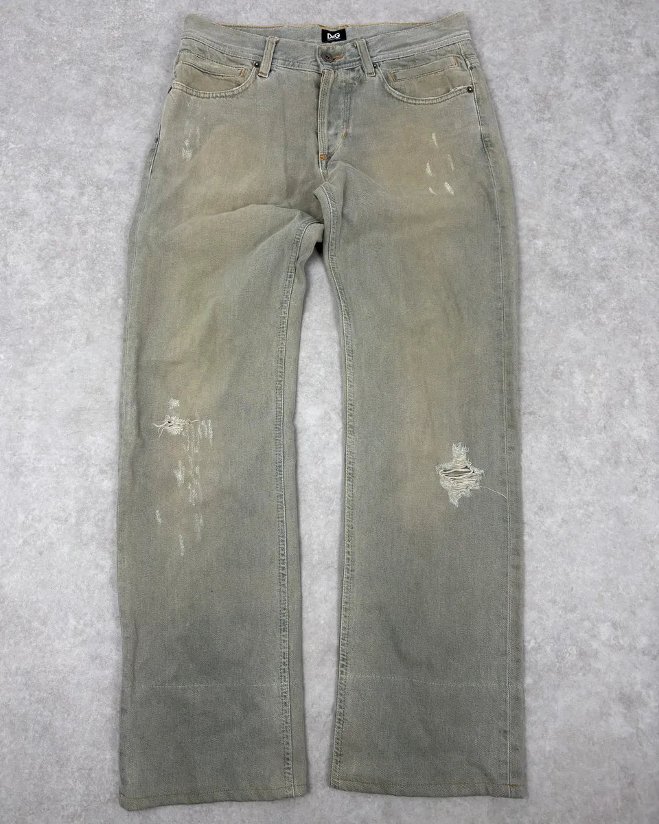 2000s Dolce & Gabbana Blue Faded Denim Jeans exfatCu 0