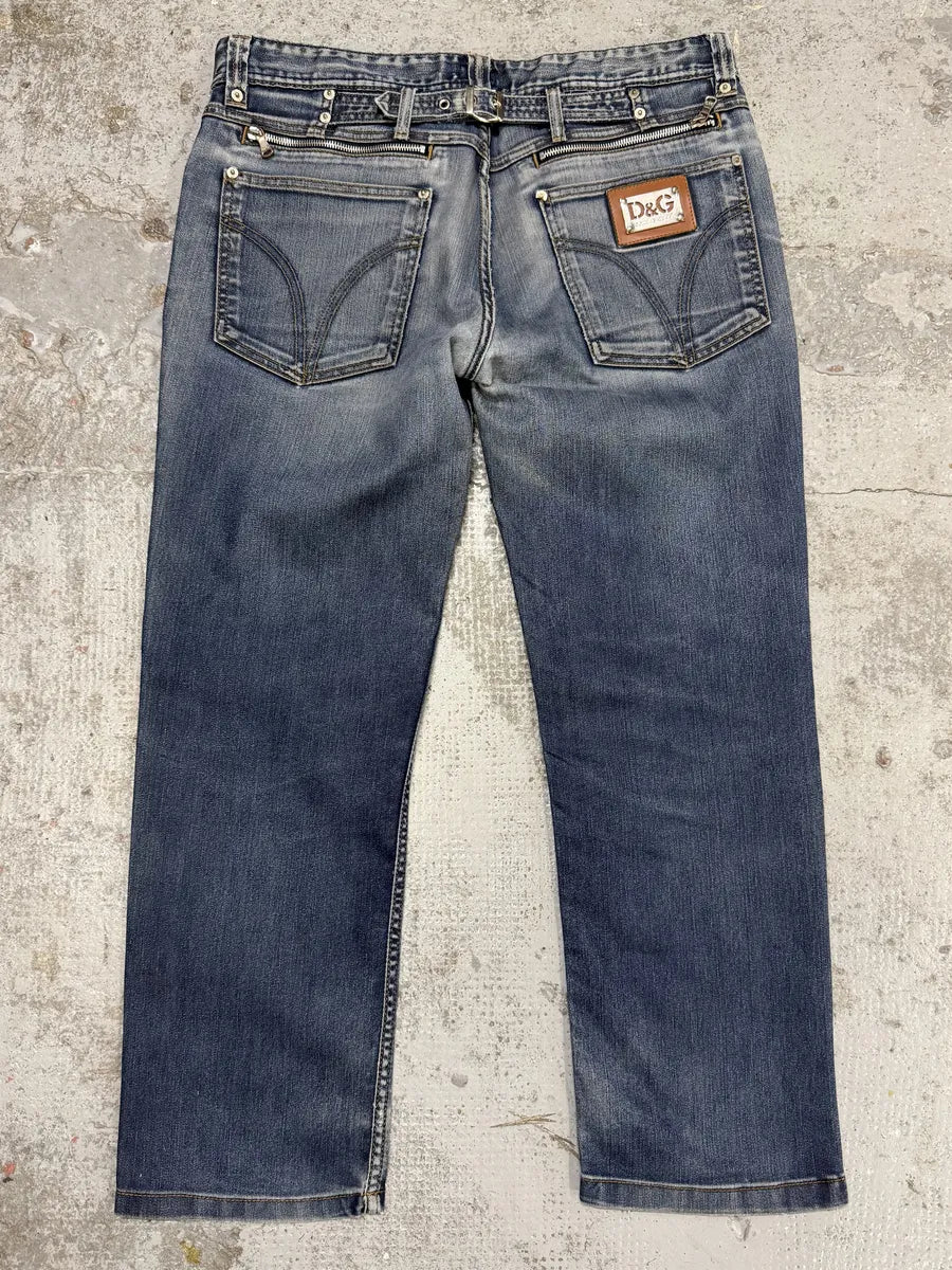 2000s Dolce & Gabbana Blue Faded Denim Jeans VchtCgn 0