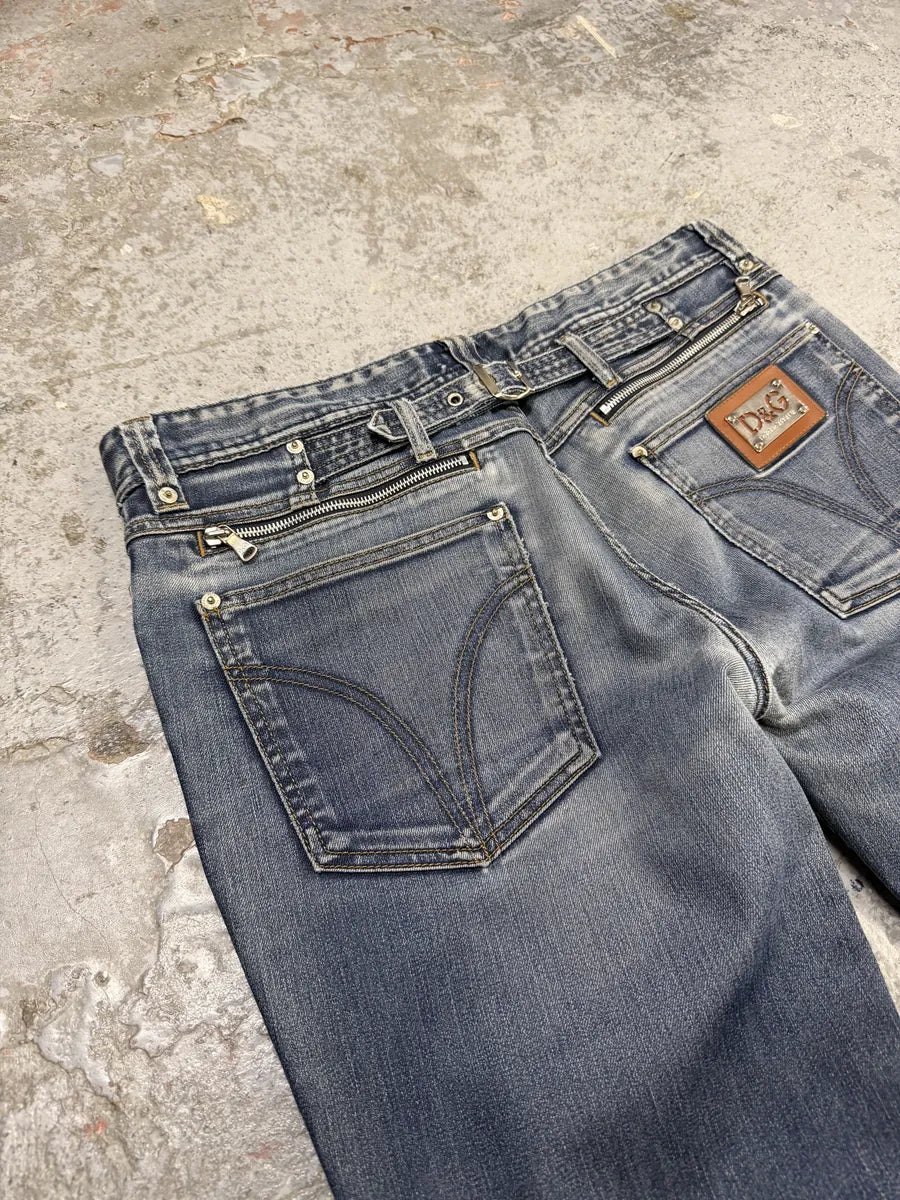 2000s Dolce & Gabbana Blue Faded Denim Jeans VchtCgn 4