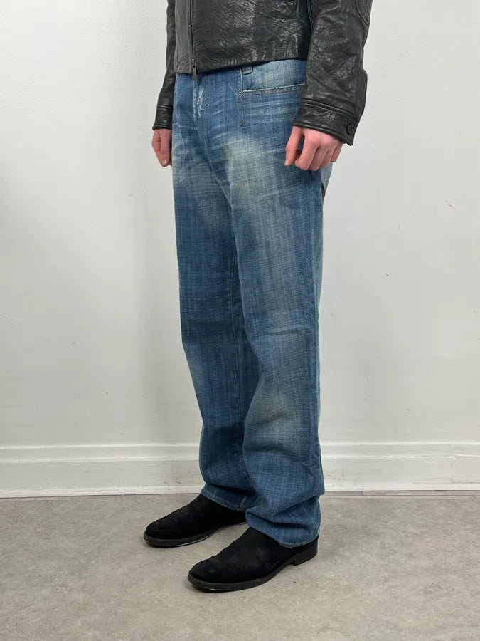 AW2005 Dolce & Gabbana Blue & Brown Hybrid Western Denim Jeans  DpORthn 2