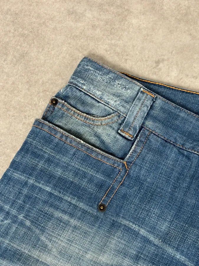 AW2005 Dolce & Gabbana Blue & Brown Hybrid Western Denim Jeans  DpORthn 10