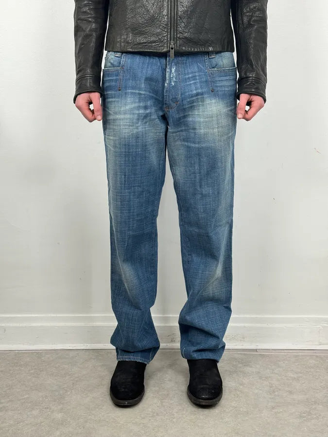 AW2005 Dolce & Gabbana Blue & Brown Hybrid Western Denim Jeans  DpORthn 1