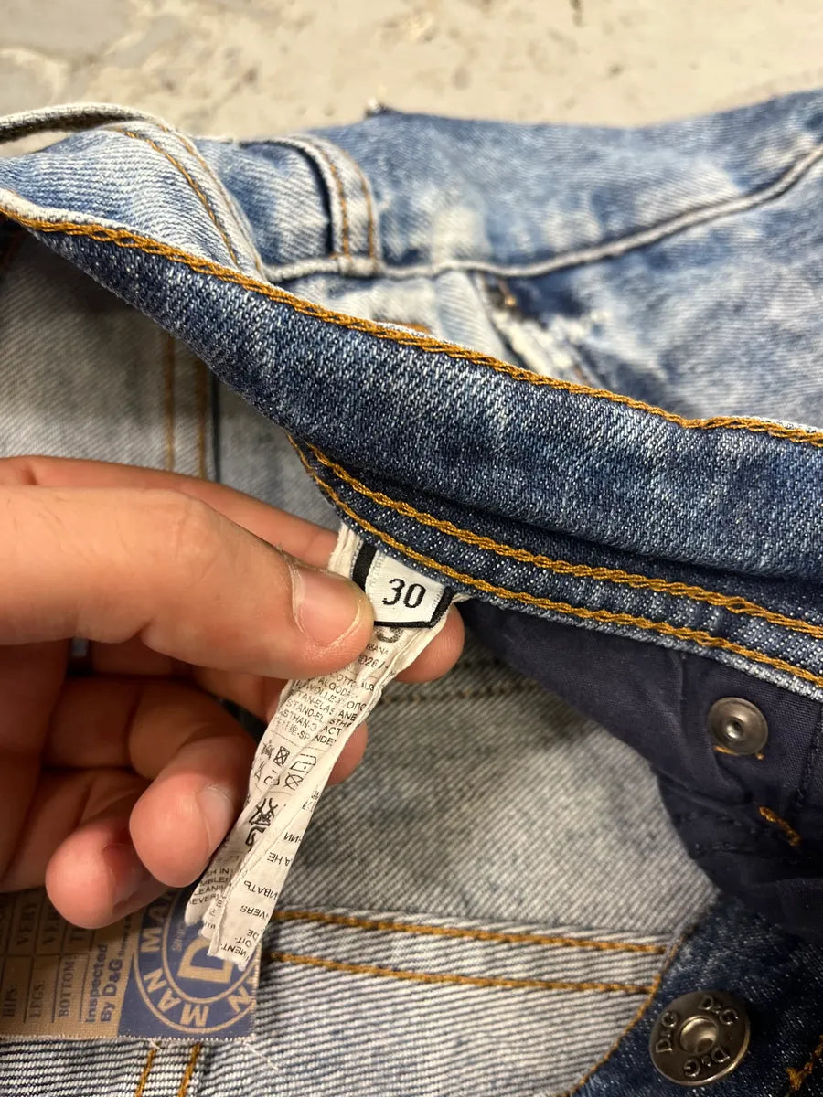 2000s Dolce & Gabbana Blue Faded Regular Denim Jeans HzmNtQq 10