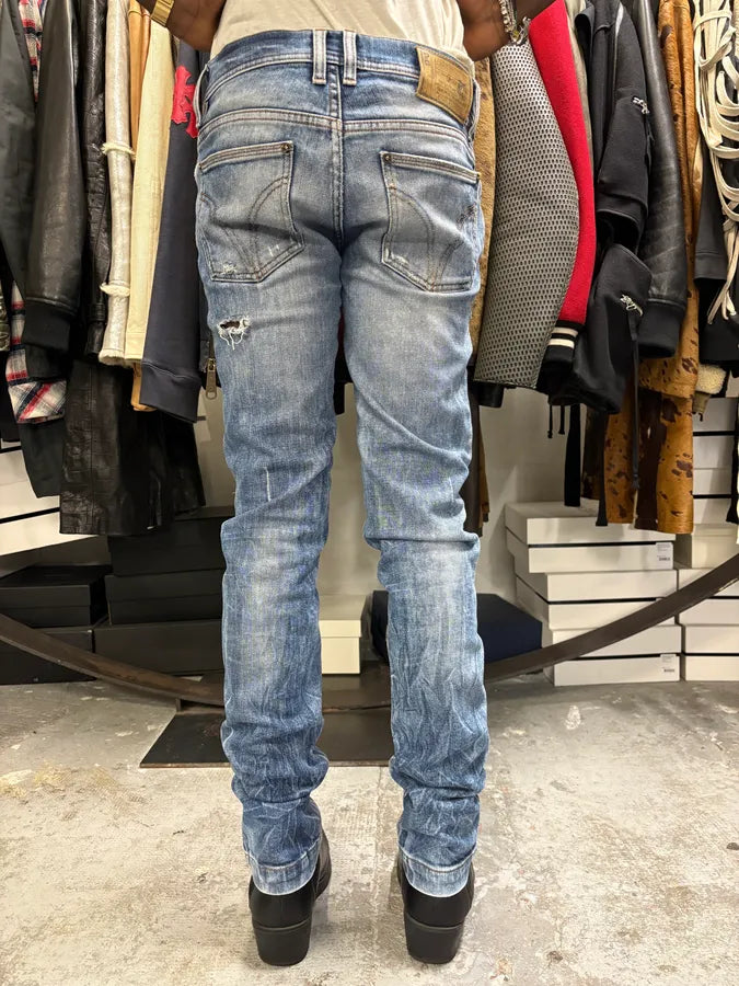 2000s Dolce & Gabbana Blue Faded Regular Denim Jeans HzmNtQq 3