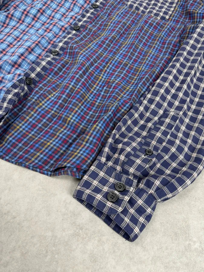 2000s Dolce & Gabbana Blue Irregular Checkered Shirt CAGhwiJ 5