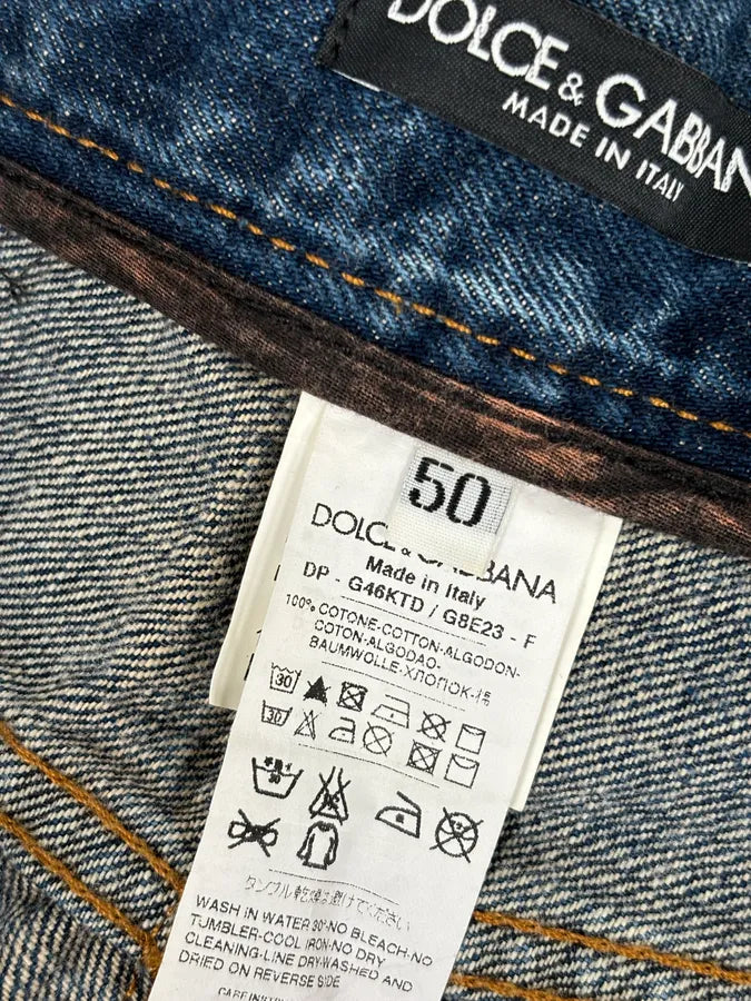 AW2005 Dolce & Gabbana Blue Faded Distressed Denim Jeans ezKCPkR 11