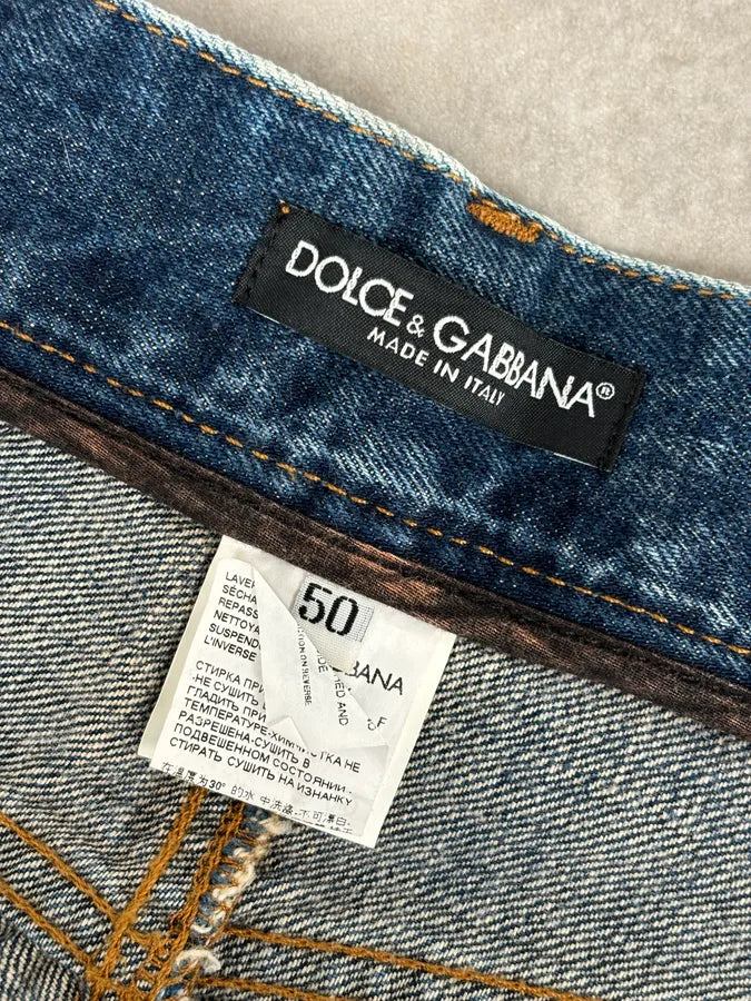 AW2005 Dolce & Gabbana Blue Faded Distressed Denim Jeans ezKCPkR 10