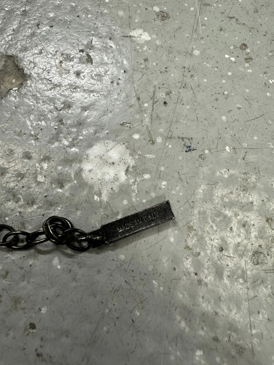 2000s Dolce & Gabbana Blue Onyx Cross Pearl Pendant Necklace (OS) 7