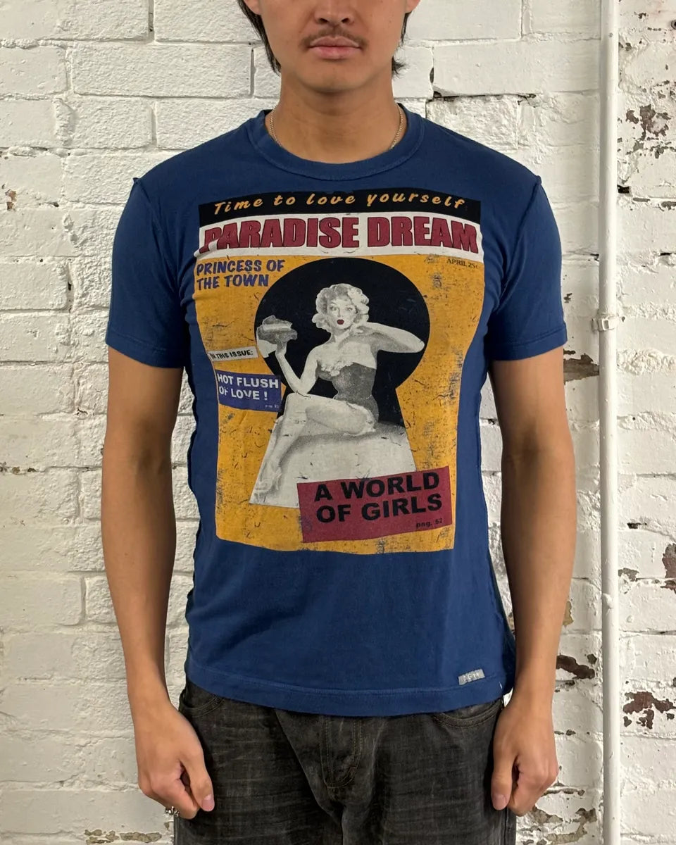 2000s Dolce & Gabbana Blue Paradise Dream Girl T-Shirt IphVJzo 1