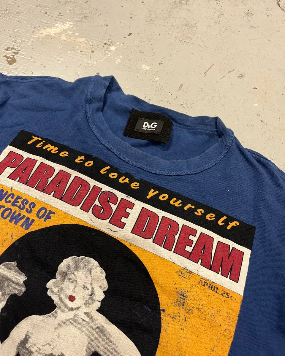 2000s Dolce & Gabbana Blue Paradise Dream Girl T-Shirt IphVJzo 4