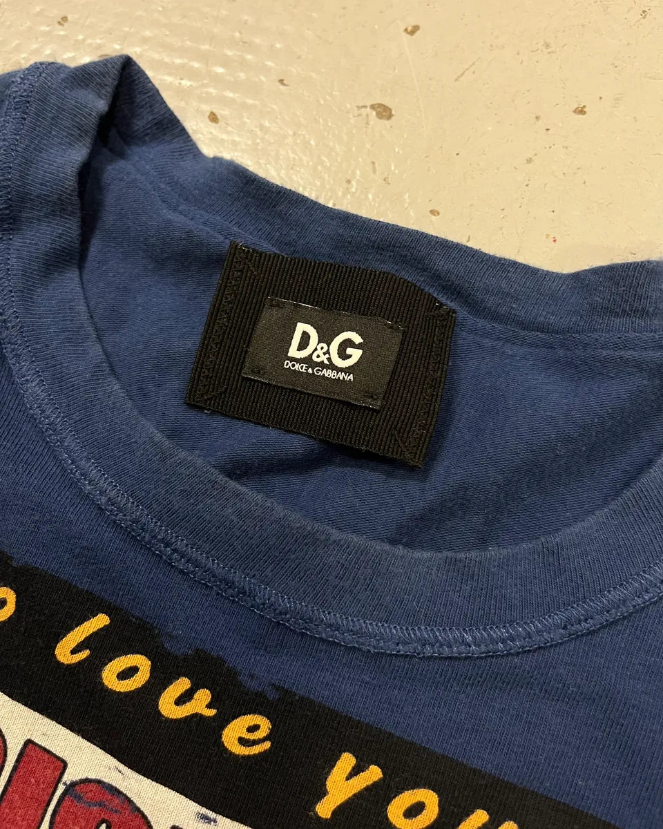 2000s Dolce & Gabbana Blue Paradise Dream Girl T-Shirt IphVJzo 8