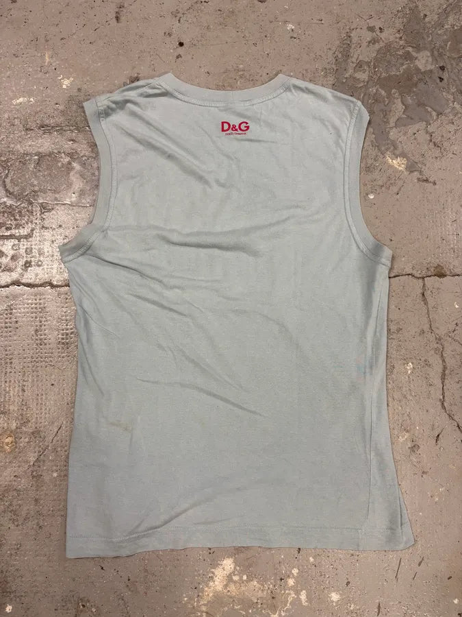 2000s Dolce & Gabbana Blue Rosary Cross Tank Top (S) SBjGrdg 7