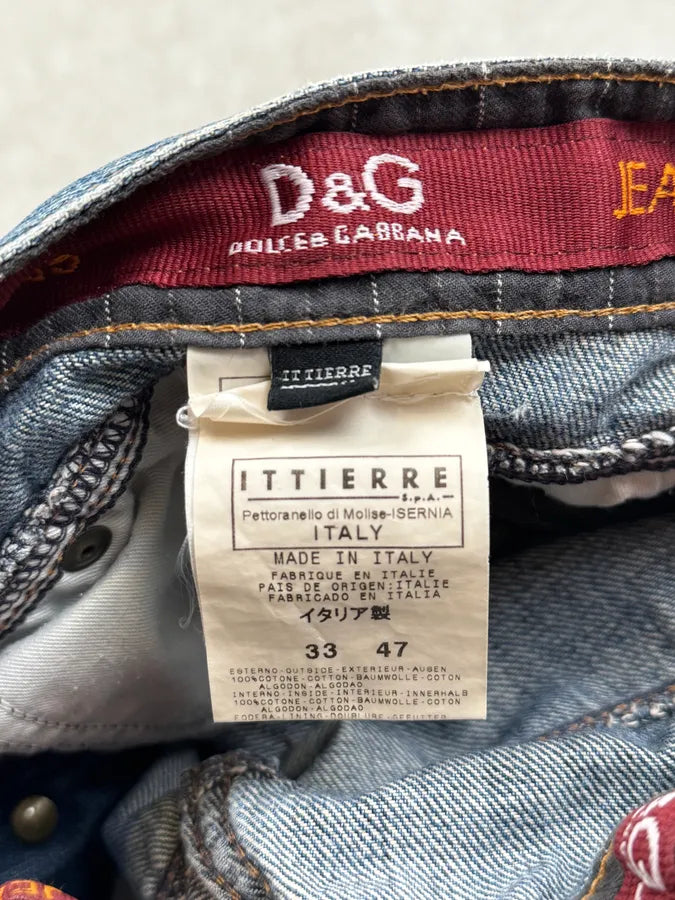 AW2003 Dolce & Gabbana Blue Side Pockets Jeans AAbknjY 8