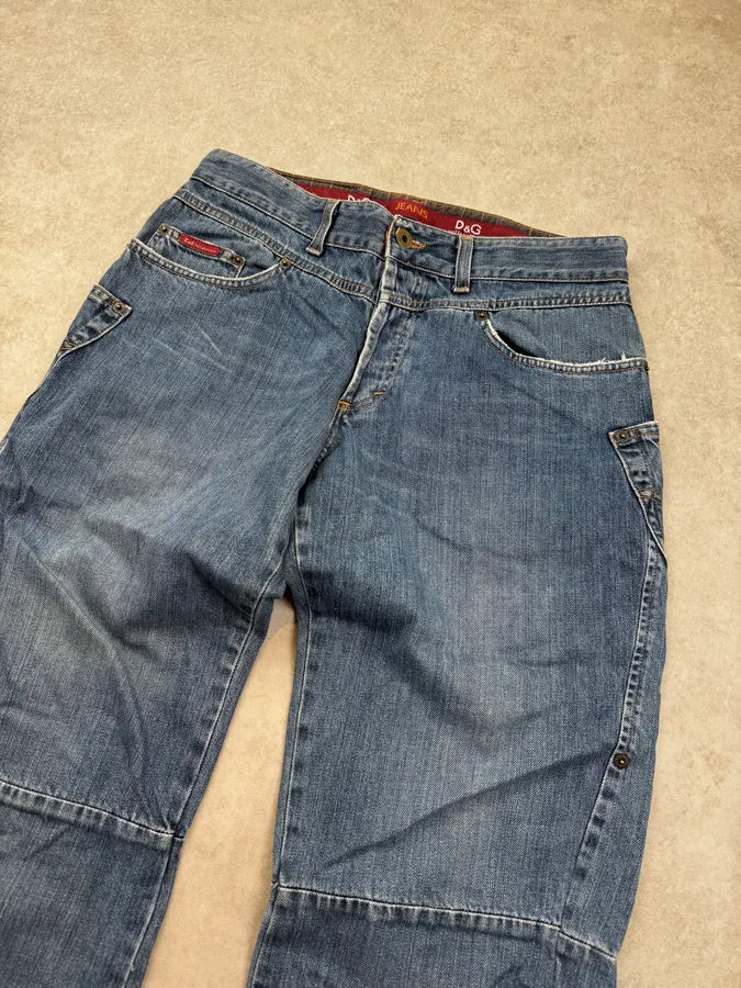 AW2003 Dolce & Gabbana Blue Side Pockets Jeans AAbknjY 5