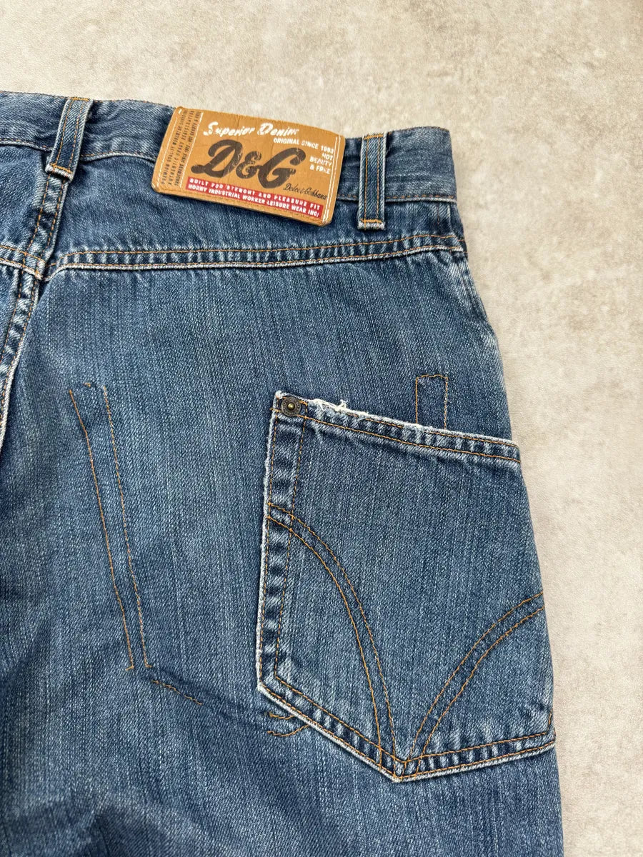 AW2003 Dolce & Gabbana Blue Side Pockets Jeans AAbknjY 7