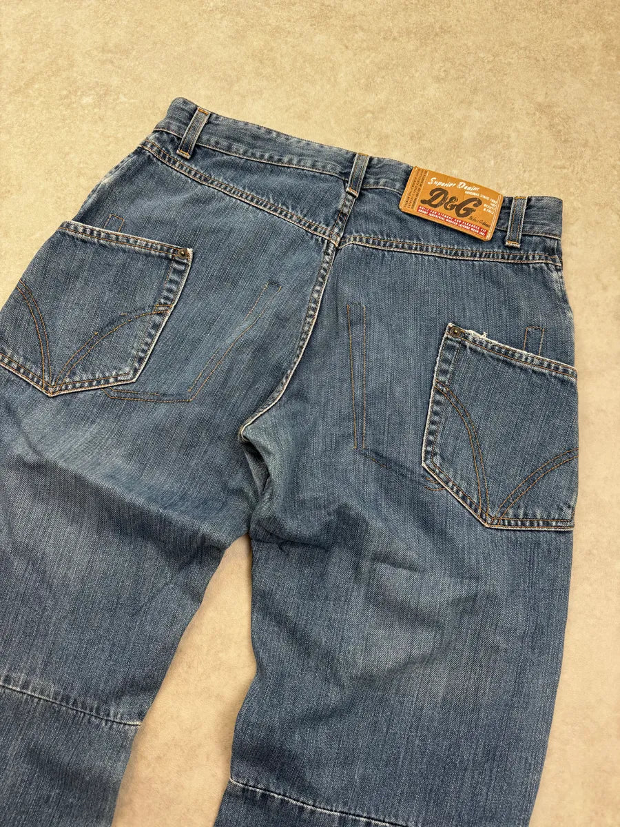 AW2003 Dolce & Gabbana Blue Side Pockets Jeans AAbknjY 6