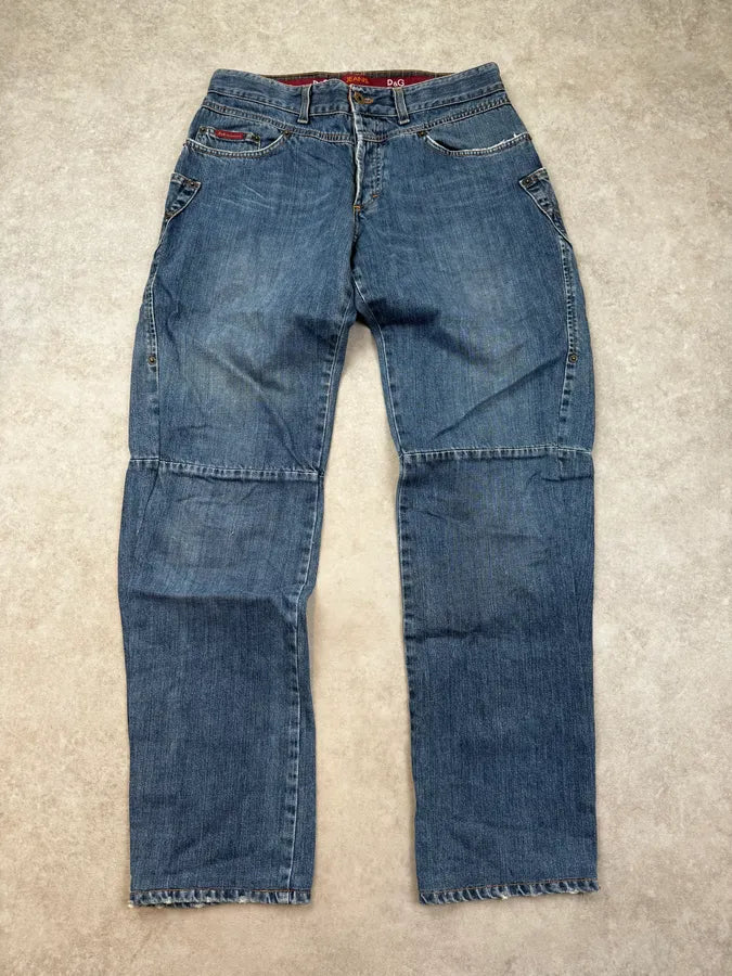 AW2003 Dolce & Gabbana Blue Side Pockets Jeans AAbknjY 0