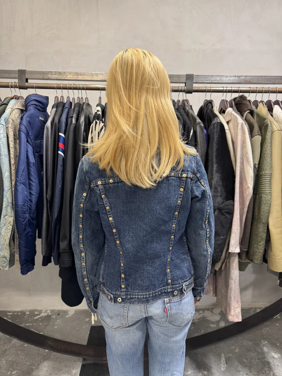 2000s Dolce & Gabbana Blue Studded Denim Jacket sftWfna 2