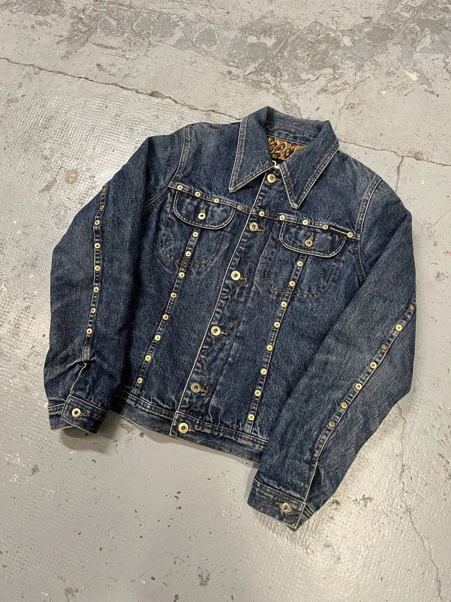 2000s Dolce & Gabbana Blue Studded Denim Jacket sftWfna 3