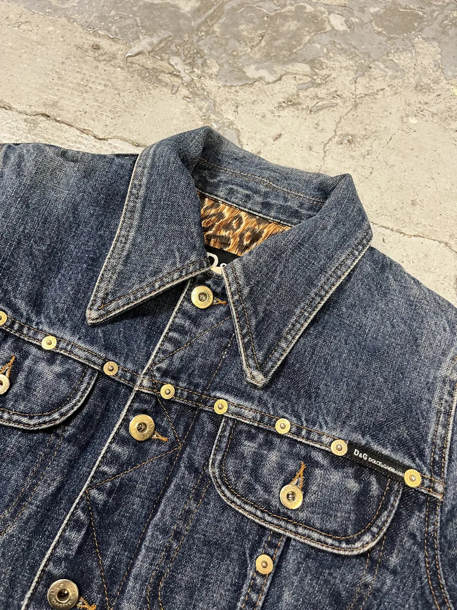 2000s Dolce & Gabbana Blue Studded Denim Jacket sftWfna 7