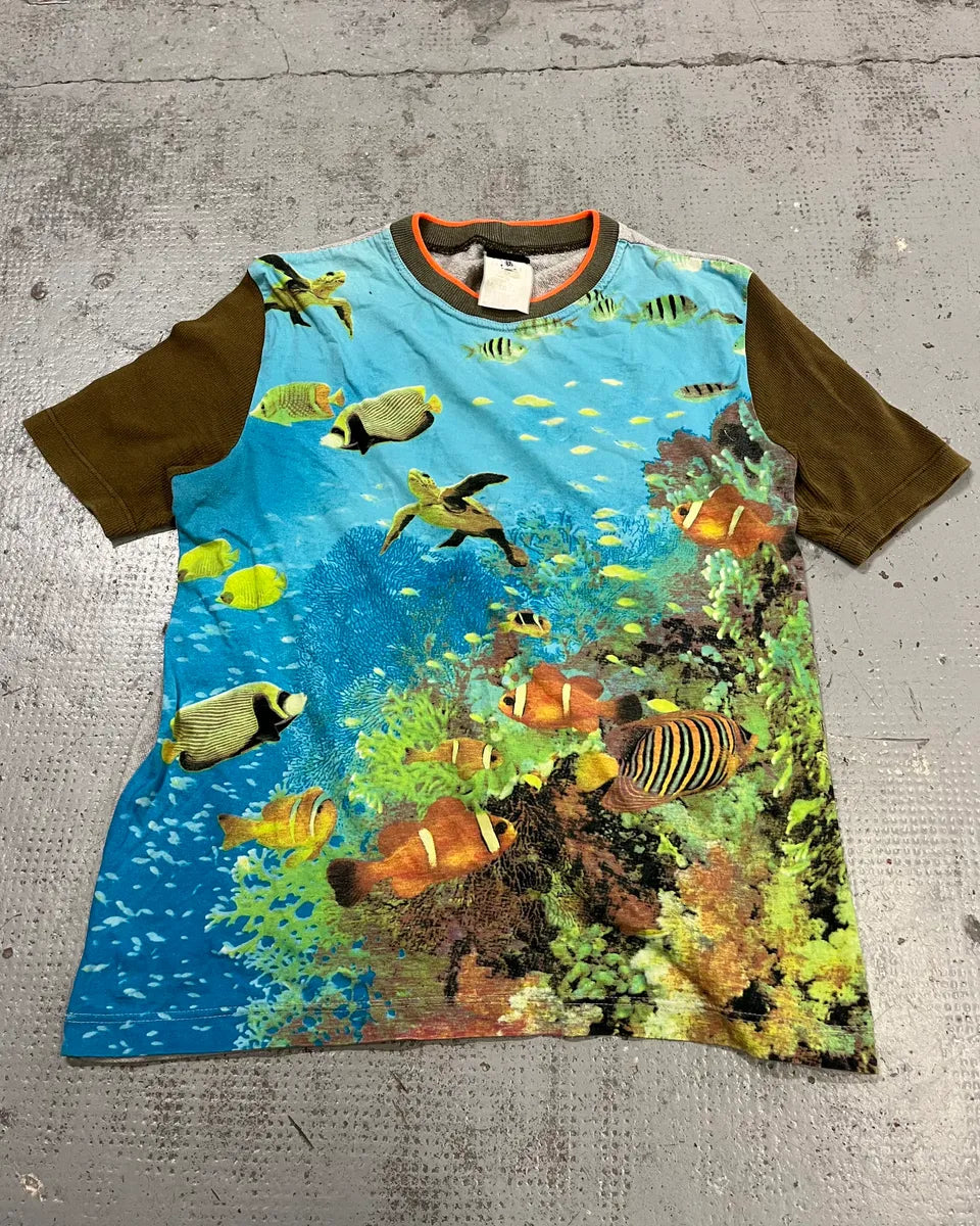 2000s Dolce & Gabbana Blue Underwater Marine Print T-Shirt myrUNGD 3