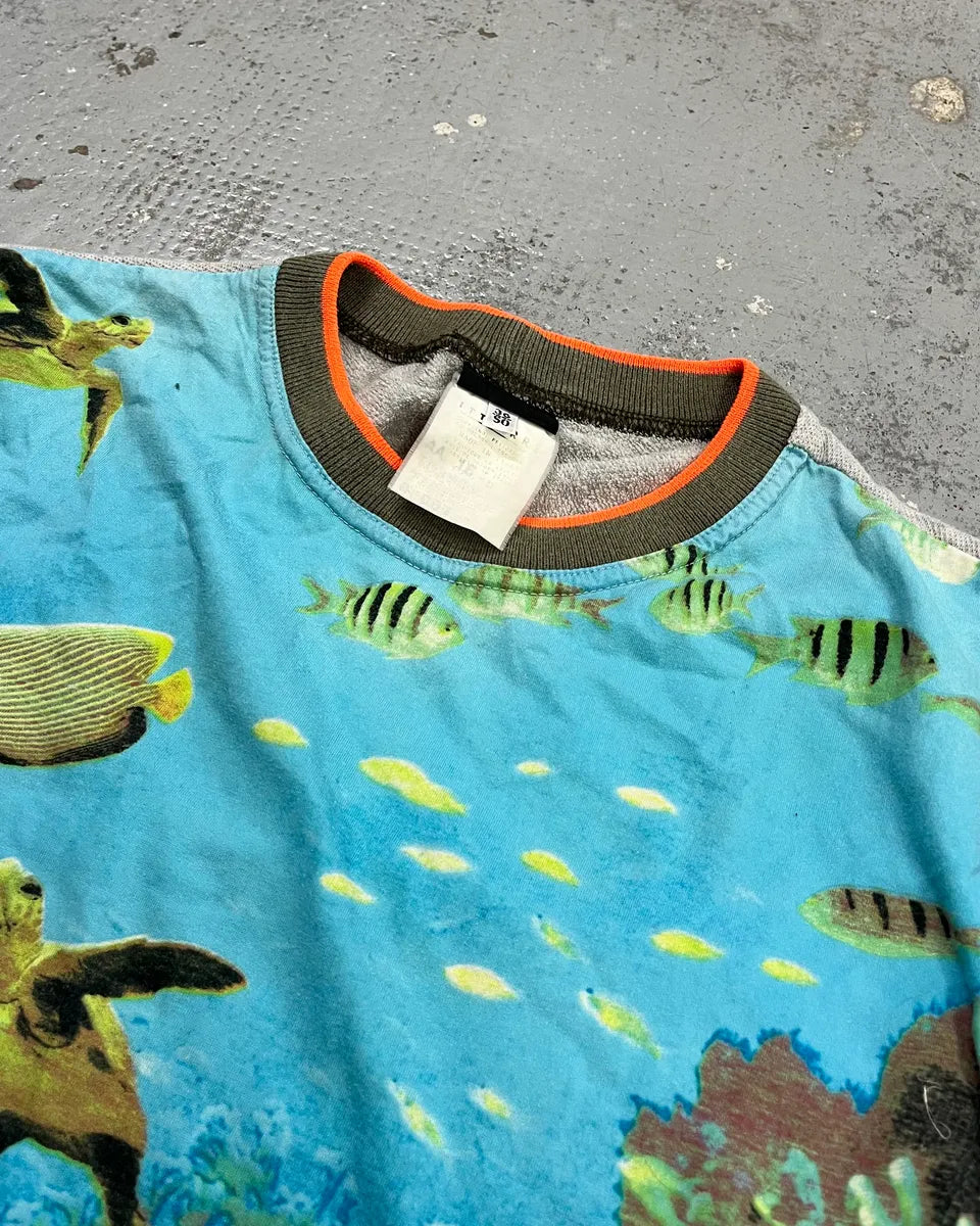 2000s Dolce & Gabbana Blue Underwater Marine Print T-Shirt myrUNGD 4